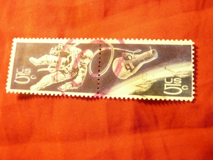 2 Timbre pereche SUA 1967 - Cosmos , stampilat