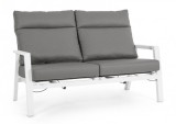 Cumpara ieftin Canapea recliner fier alb tapiterie textil gri Kledi 152x81x98 cm