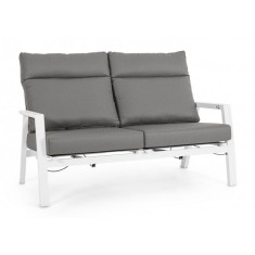 Canapea recliner fier alb tapiterie textil gri Kledi 152x81x98 cm