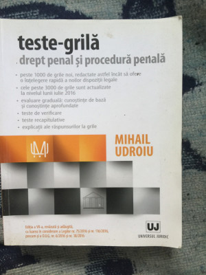 a8 Teste -grila drept penal si procedura penala - Mihail Udroiu foto
