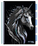 Caiet cu Spirala si Separatoare Strigo Pads Project Book Unicorn A4, Dictando, Negru