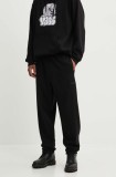 Vans pantaloni de trening culoarea negru, neted, VN000HQ2BLK1