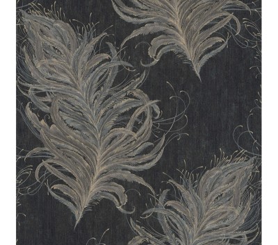 Tapet modern, frunze, negru, auriu, living, dormitor, Mata Hari, 38009-4 foto