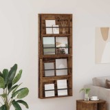 vidaXL Raft pentru reviste cu raft 2 pcs Lemn vechi 60 x 12 x 70 cm 890837