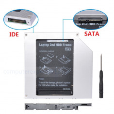 Adaptor CD-ROM pentru al doilea Hard disk SSD Caddy IDE Laptop 12.7mm foto