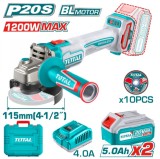 Polizor unghiular fără fir, fără perii TOTAL TAGLI2211532E