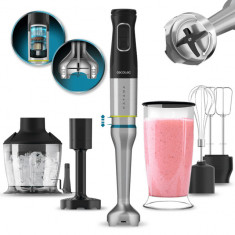 Blender de mana Cecotec Katana 15 Smash B, 1500 W, 21 de viteze plus turbo, Lame cu titan, Accesorii incluse