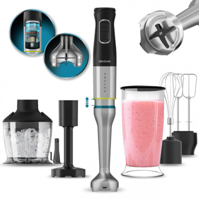 Blender de mana Cecotec Katana 15 Smash B, 1500 W, 21 de viteze plus turbo, Lame cu titan, Accesorii incluse foto