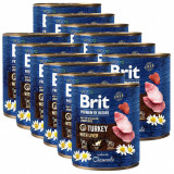 Brit premium by Nature Conservă de curcan &amp;amp; ficat 12 x 800 g