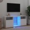 Comodă TV cu lumini LED, alb extralucios, 120x30x50 cm
