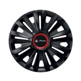 Cumpara ieftin Set 4 capace roti Negre Cu Inel Rosu Royal pentru gama auto Matiz