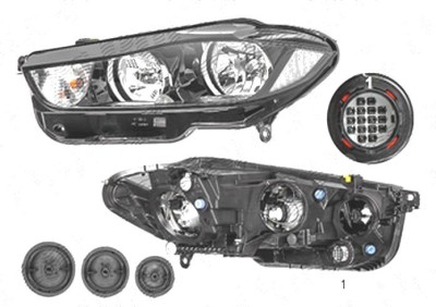 Far JAGUAR XE (X760), 06.2015-, HELLA, fata, partea stanga, cu &amp;amp;#39;lumina de zi&amp;amp;#39; tip LED;tip bec H15+H7+PSY24W; electric; cu motor; foto