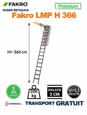 Scara modulara metalica, Model LMP H 366 Fakro foto