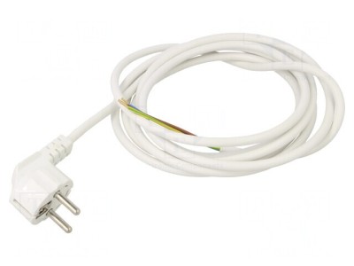 Cablu PVC 3m 3x0,75mm2 CEE 7/7 (E/F) Ştecăr &amp;icirc;n unghi foto