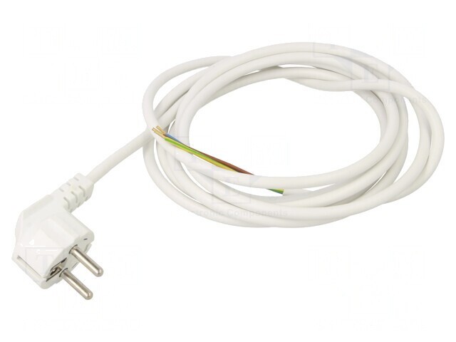 Cablu PVC 3m 3x0,75mm2 CEE 7/7 (E/F) Ştecăr &icirc;n unghi
