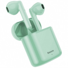 Handsfree Casti Bluetooth Baseus TWS Encok W09 mini wireless, Bluetooth 5.0, Verde NGW09-06 foto