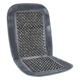 Husa scaun auto gri cu bile din lemn CSM-01 AMiO, fixare cu elastic, compatibila cu airbaguri laterale, 90 x 44 cm