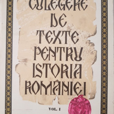 CULEGERE DE TEXTE PENTRU ISTORIA ROMANIEI - Pascu, Maior (vol. I)