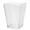 Set 10 Cupe Desert Piramidale, Plastic Transparent, 120ml, 50x50x68mm, OEM - Boluri servire desert, panna cotta, tiramisu