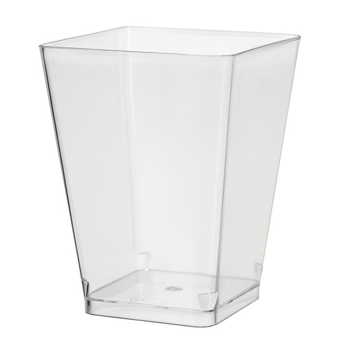 Set 10 cupe pentru desert, piramidal, plastic transparent, 120 ml, 50 x 50 x 68 mm