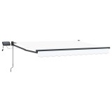 vidaXL Marchiză retractabilă manuală cu led-uri Alb 3 x 2,5 m 3419431