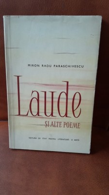 Laude si alte poeme - Miron Radu Paraschivescu cu dedicatia autorului pentru Tudor Vianu foto