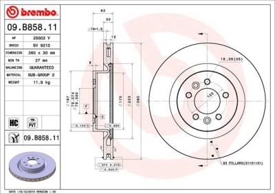 BREMBO 09.B858.11 PRIME LINE - UV Coated Disc frana foto