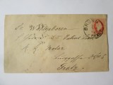 Rar! Plic cu timbru de 5 Krajczar cu sigiliu de ceară roșie pe verso circulat Brno-Graz 1877