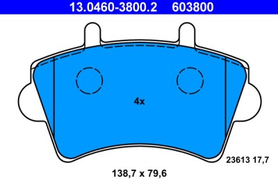 ATE 13.0460-3800.2 set placute frana,frana disc foto