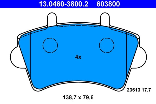 ATE 13.0460-3800.2 set placute frana,frana disc