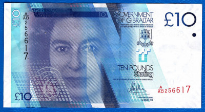 (2) BANCNOTA GIBRALTAR - 10 POUNDS 2016 (1 AUGUST), MARELE ASEDIU 1779-83 foto