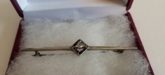 Brosa argint vintage tip ac de par, ac de palarie, vechime peste 100 ani