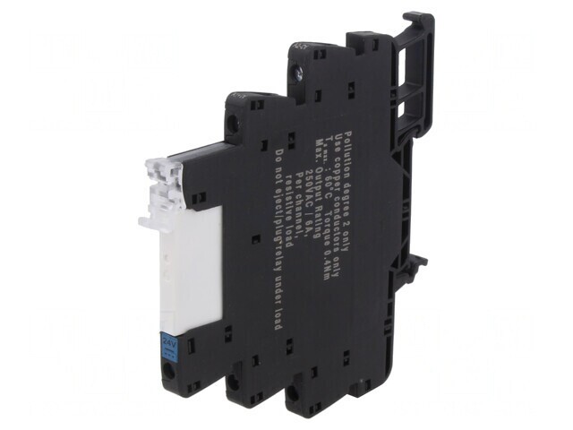 Releu intermediar SPDT 24VDC 6A pentru șină DIN