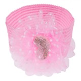 Bentita Roz Fete Tul Inimi Buline, Floare, Pietricele. Accesorii Par Copii, Material Acril/Poliester. 3+ Ani