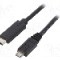 Cablu USB B micro mufa, USB C mufa, USB 2.0, lungime 1.2m, negru, QOLTEC - 50476