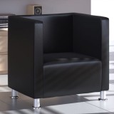 Fotoliu model cub, piele artificială, negru, vidaXL