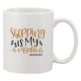 Cana alba personalizata &#039;Shopping is my cardio&#039;, INOVATIX&reg;. 330ml