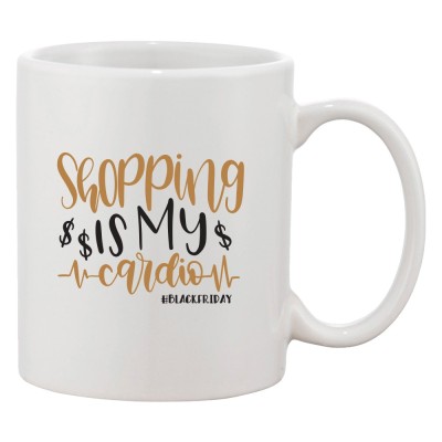 Cana alba personalizata &amp;#039;Shopping is my cardio&amp;#039;, INOVATIX&amp;reg;. 330ml foto