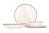 Bonna Set de vesela - Linea Black - 24 bucăți - 6 persoane - Porţelan