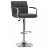 VidaXL Scaun de bar, gri &icirc;nchis, material textil