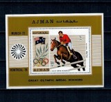 Ajman 1971 - Jocurile Olimpice, medaliați cu aur din Germania, calarie, cai, colita neuzata