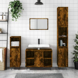 Dulap pentru baie, stejar fumuriu, 80x33x60 cm, lemn compozit, vidaXL