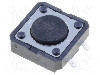 Microintrerupator, 12x12mm, OFF-(ON), SPST-NO, OMRON OCB - B3FS-4002P
