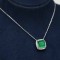 Lantisor Din Argint Smarald Verde Patrat Arg391F