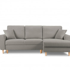 Coltar extensibil dreapta 4 locuri, Moghan, Micadoni Home, NL, 241x145x88 cm, poliester Boucle, gri