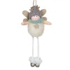 Ornament Brad de Crăciun, Ingeras, Lemn și Poliester, Blană Albă, Aripi cu Glitter, Căciula Gri, 20 cm, Oem
