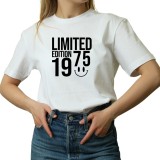 Tricou aniversare 50 ani alb, cu mesaj haios, bumbac, Limited Edition 1975, M