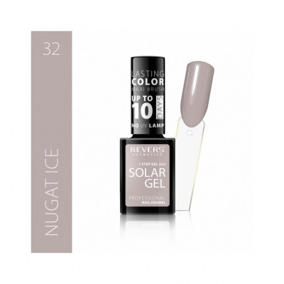 Lac de unghii Solar Gel, Revers, 12 ml, nude, nr 32, nugat ice foto