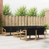 vidaXL Set de canapele de exterior 9 pcs Alb și negru 79 x 79 x 37 cm 3388838