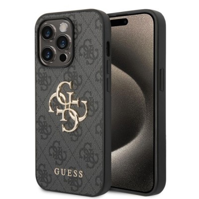 Husa pentru iPhone 15 Pro Max - Guess Hardcase 4G Big Metal Logo (GUHCP15X4GMGGR) - Grey foto